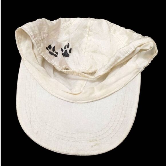 Siamese Cat Hand Painted Nylon Stretch Back Hat Cap Vintage 90s FREE Shipping - Picture 3 of 4